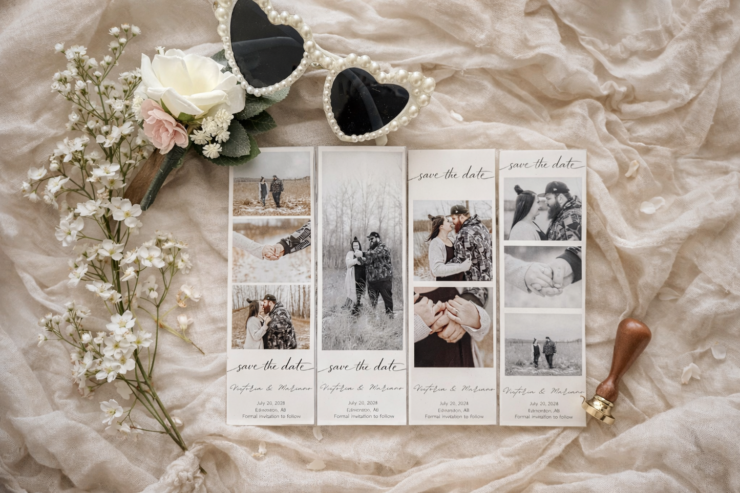 Save The Date Photo Strip Magnets